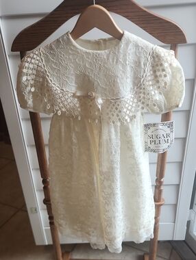 Sugar Plum Vintage Lace Dress in Cream 4T